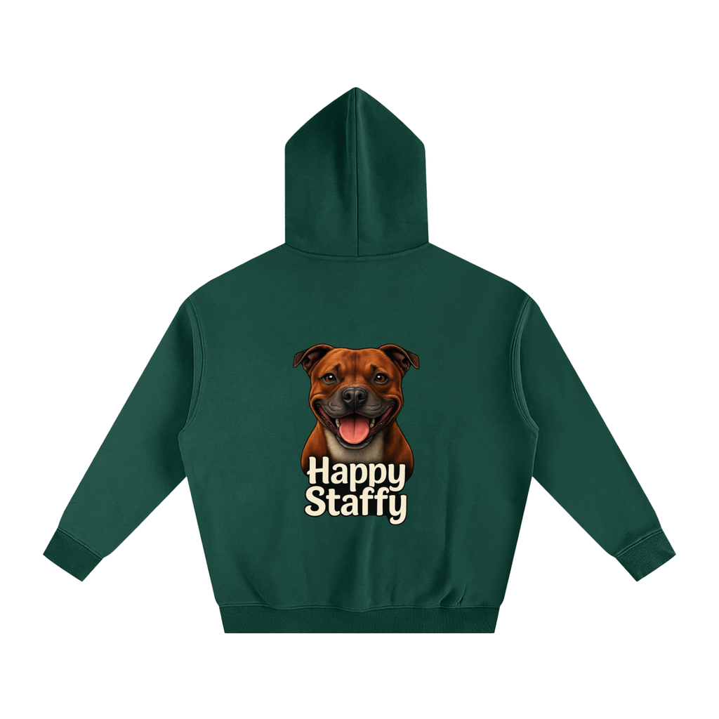 Happy Staffy Oversized Fleece Hoodie