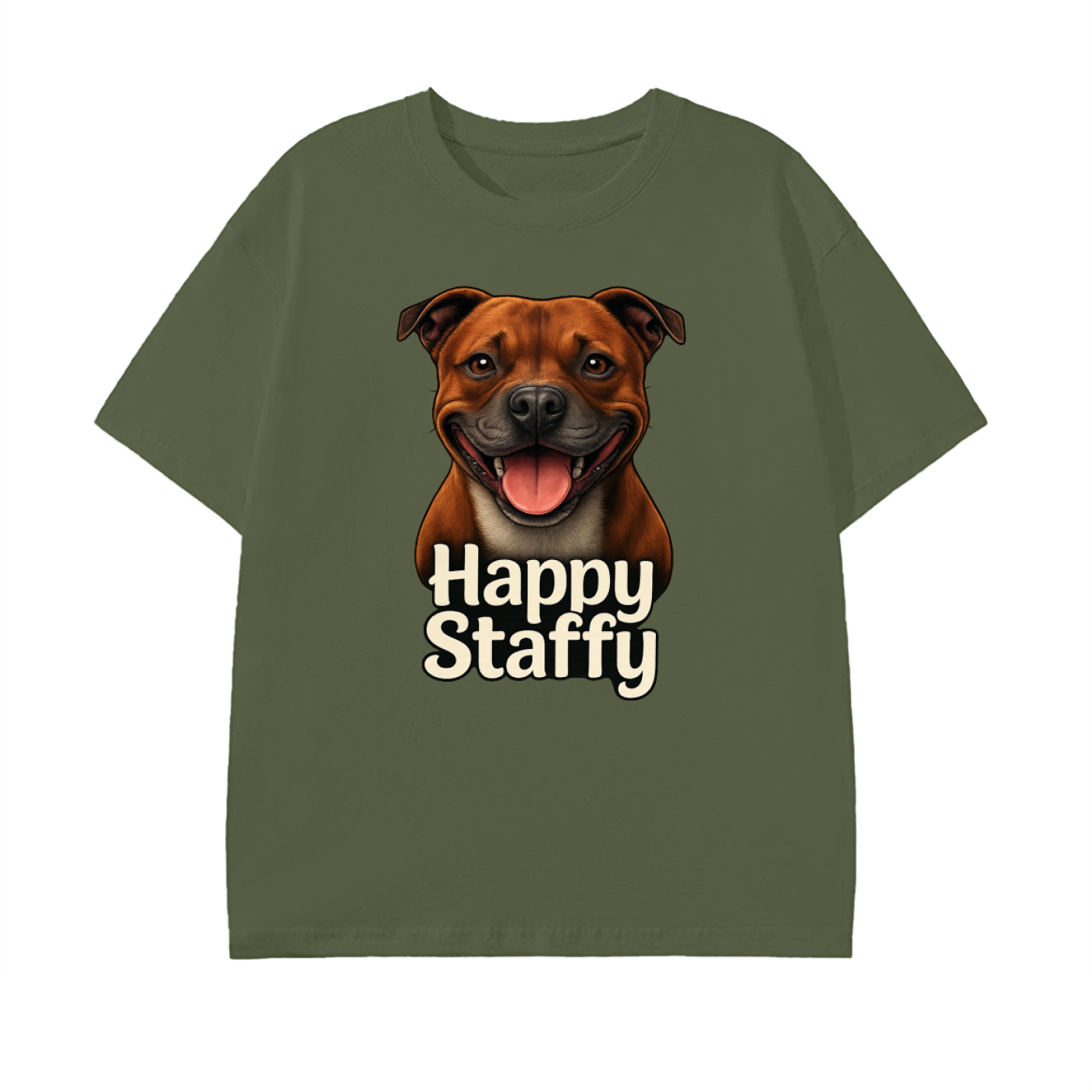 Happy Staffy Pure Cotton Unisex T-Shirt