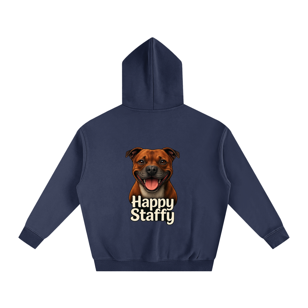Happy Staffy Oversized Fleece Hoodie