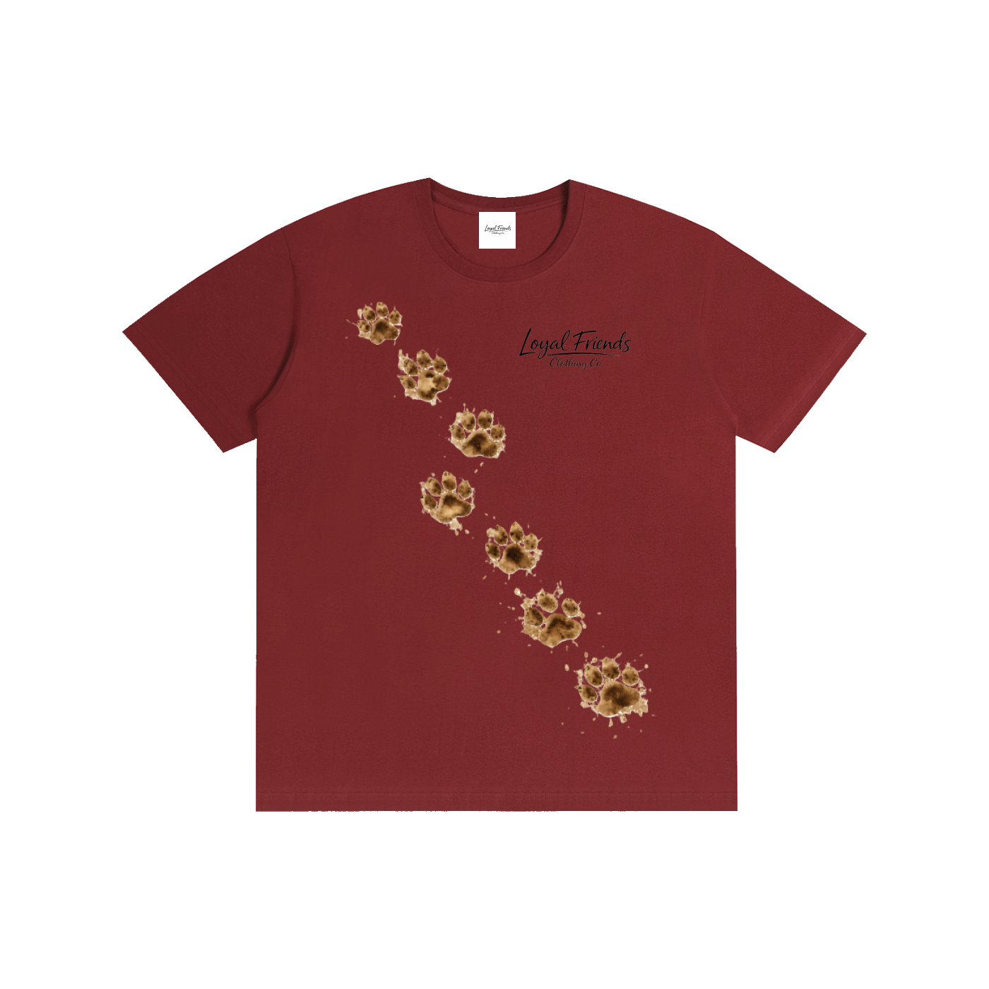 Loyal Friends Muddy Paw Prints Tee | Unisex 100% Cotton Graphic T-Shirt