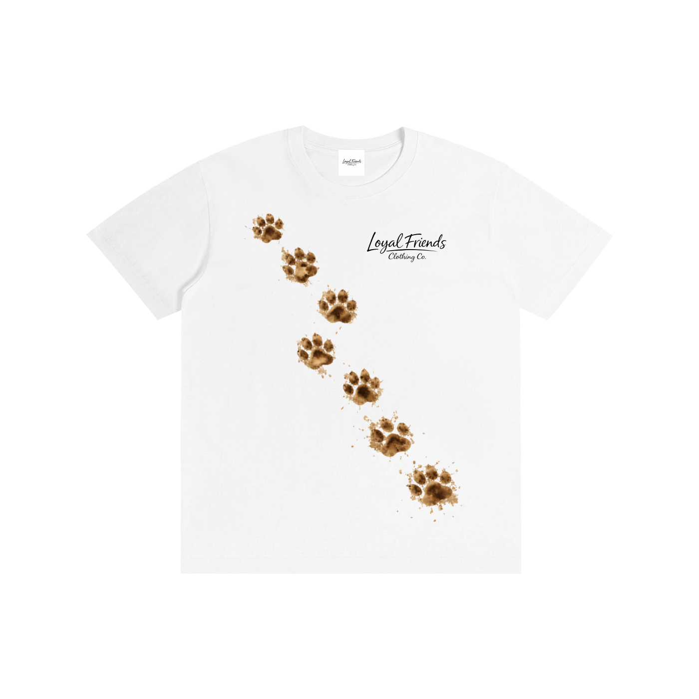 Loyal Friends Muddy Paw Prints Tee | Unisex 100% Cotton Graphic T-Shirt
