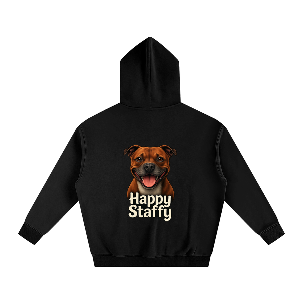 Happy Staffy Oversized Fleece Hoodie
