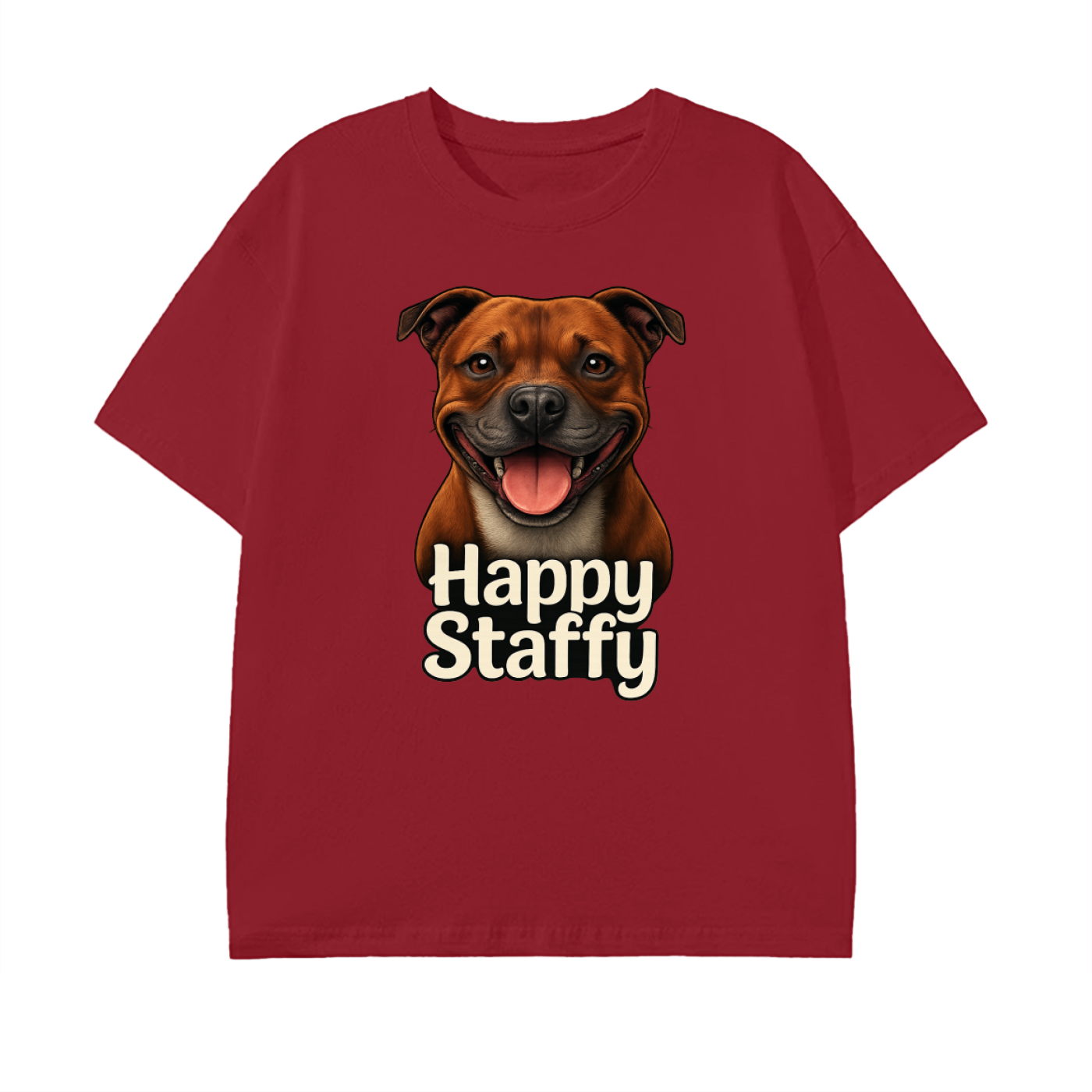 Happy Staffy Pure Cotton Unisex T-Shirt