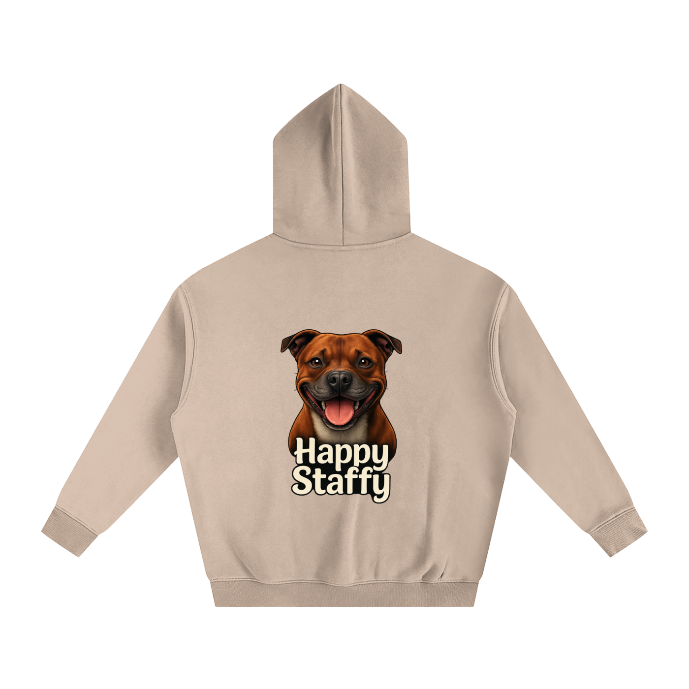Happy Staffy Oversized Fleece Hoodie
