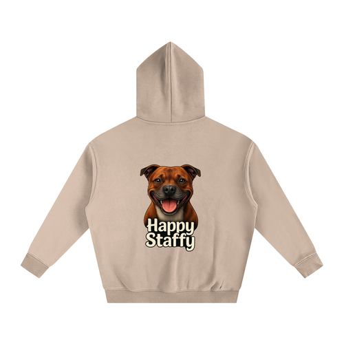 Happy Staffy Oversized Fleece Hoodie