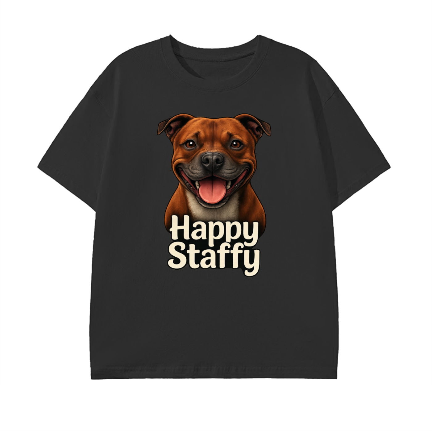 Happy Staffy Pure Cotton Unisex T-Shirt